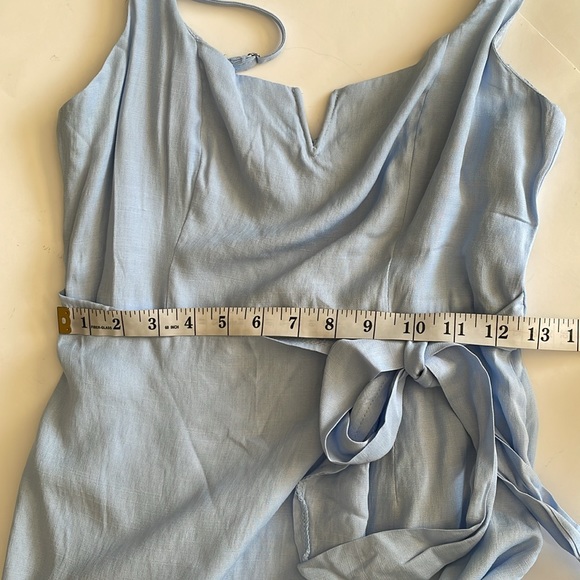 Hello Molly song on the minute blue faux wrap ruffle mini dress size 6 - Picture 9 of 10